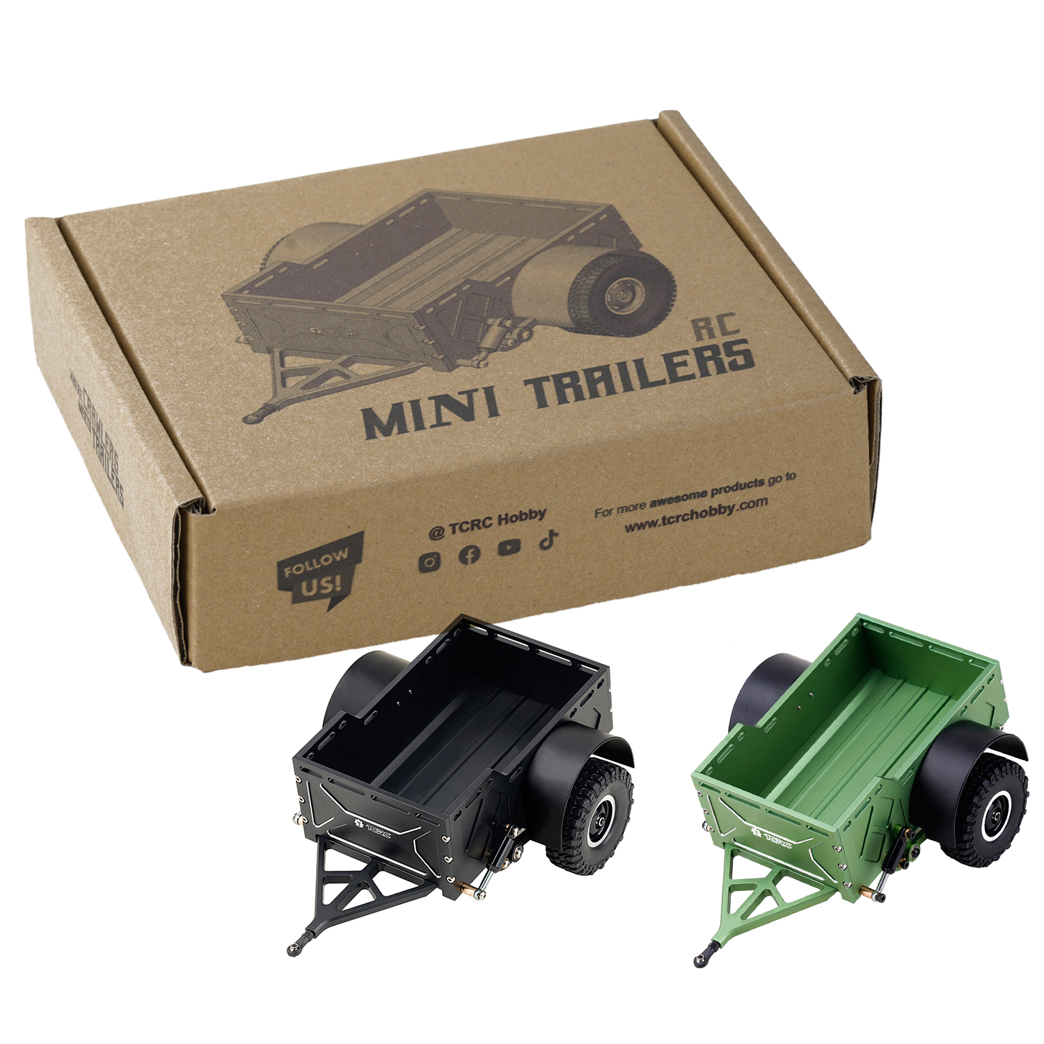 Amazon.com: TCRC Heavy Duty RC Mini Box Trailer for 1/16 1/18 1/24